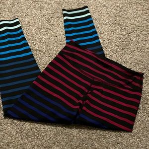 Beyond Yoga Multicolor Striped Leggings